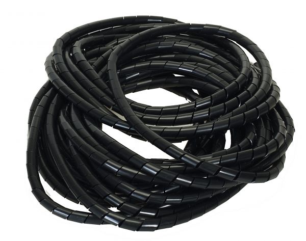 Flexible-Kabelspirale aus Polyethylen (PE), Ø 6 mm / L10 m - SCHWARZ